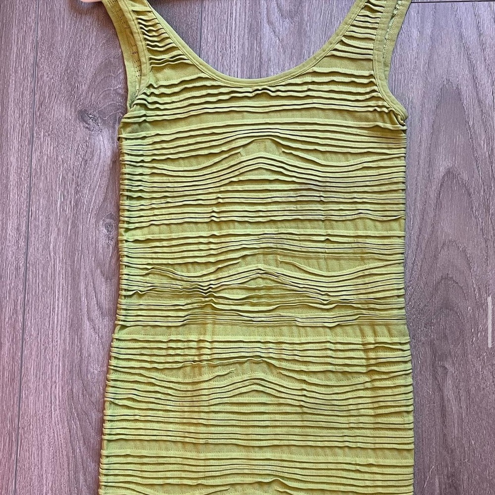 FOREVER 21- SAGE GREEN RUFFLED BODYCON DRESS